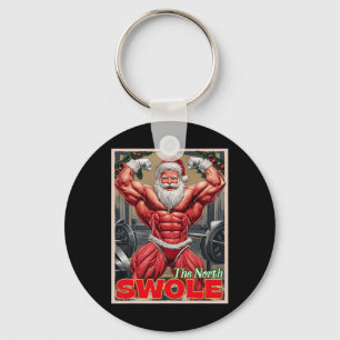 North Swole Funny Muscular Santa Flex Muscle Chris Schlüsselanhänger