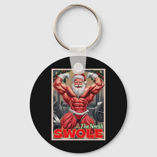 North Swole Funny Muscular Santa Flex Muscle Chris Schlüsselanhänger (Vorderseite)