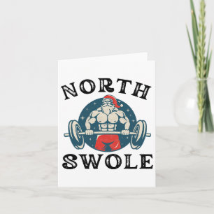 North Swole Funny Workout Weihnachtsbodybul Karte