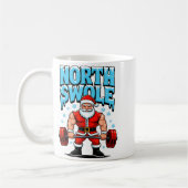 North Swole Santa Funny Christmas Gym Workout Lift Kaffeetasse (Links)