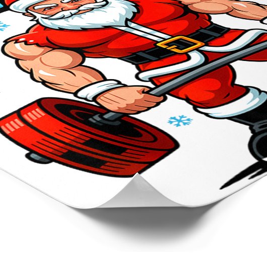 North Swole Santa Funny Christmas Gym Workout Lift Poster (Ecke)