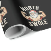 North Swole Santa Gym Workout Fitness Weihnachten Geschenkpapier (Rolleneckpunkt)