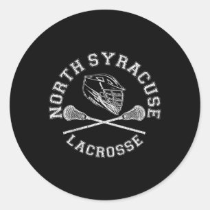 North Syracuse Lacrosse Vintage Distressed Retro L Runder Aufkleber