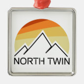 North Twin Mountain New Hampshire Retro Ornament Aus Metall (Vorne)