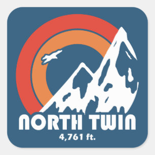 North Twin New Hampshire Sun Eagle Quadratischer Aufkleber
