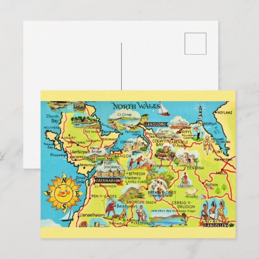 North Wales Postkarte (Vorne/Hinten)