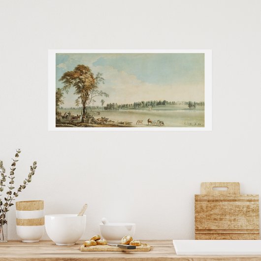 North West View Wakefield Lodge in Whittlebury Poster (Küche)