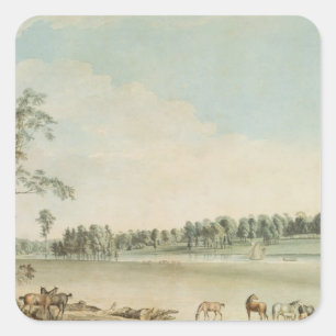 North West View Wakefield Lodge in Whittlebury Quadratischer Aufkleber