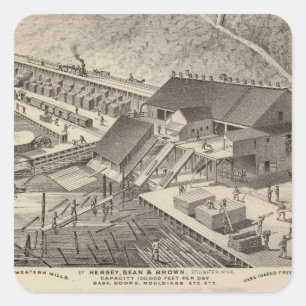 North Western Mills of Hersey, Minnesota Quadratischer Aufkleber