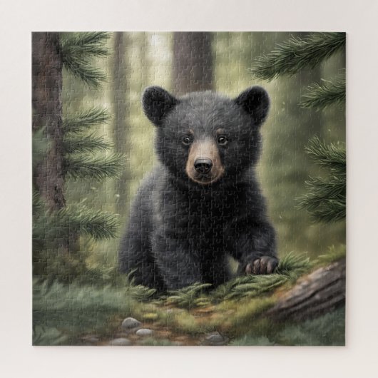 North Woods Little Black Bar Cub Puzzle (Vertikal)