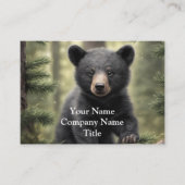 North Woods Little Black Bear Cub Business Card Visitenkarte (Vorderseite)
