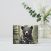 North Woods Little Black Bear Cub Business Card Visitenkarte (Stehend Vorderseite)