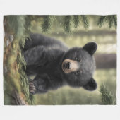 North Woods Little Black Bear Cub Fleece Blanket (Vorderseite (Horizontal))