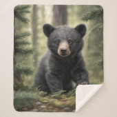 North Woods Little Black Bear Cub Sherpa Blanket Sherpadecke (Vorderseite)