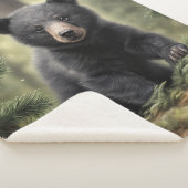 North Woods Little Black Bear Cub Sherpa Blanket Sherpadecke (3/4)