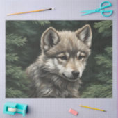 North Woods Wolf Cub Tissue Paper Seidenpapier (Basteln)