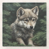 North Woods Wolf Cub Untersetzer (Vorderseite)