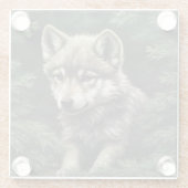 North Woods Wolf Cub Untersetzer (Rückseite)