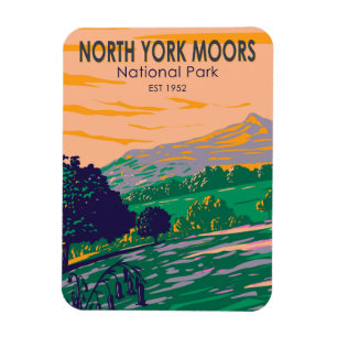 North York Moors Nationalpark England Vintage Magnet