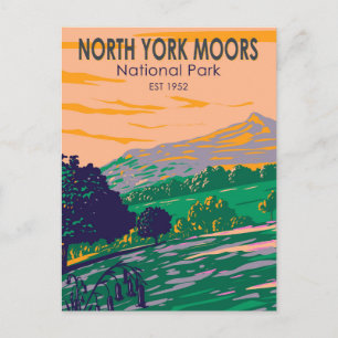 North York Moors Nationalpark England Vintage Postkarte