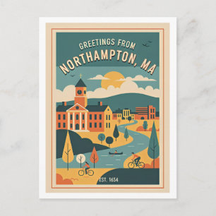 Northampton MA Retro-Reise 1950er Jahre Postkarte