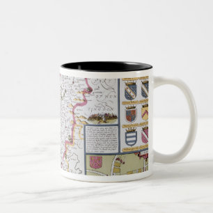 Northamtonshire, graviert von Jodocus Hondius Zweifarbige Tasse