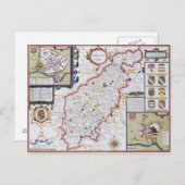 Northamtonshire, mit Gravur von Jodocus Hondius Postkarte (Vorne/Hinten)