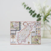 Northamtonshire, mit Gravur von Jodocus Hondius Postkarte (Stehend Vorderseite)