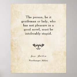 Northanger Abbey Jane Austen Regency Book Quote Poster