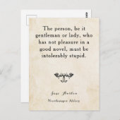 Northanger Abbey Jane Austen Regency Book Quote Postkarte (Vorne/Hinten)