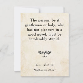Northanger Abbey Jane Austen Regency Book Quote Postkarte