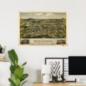 Northborough Mass. 1887 Antique Panoramabalkarte Poster (Heimbüro)