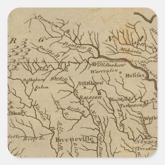 NorthCarolina Quadratischer Aufkleber (Vorderseite)