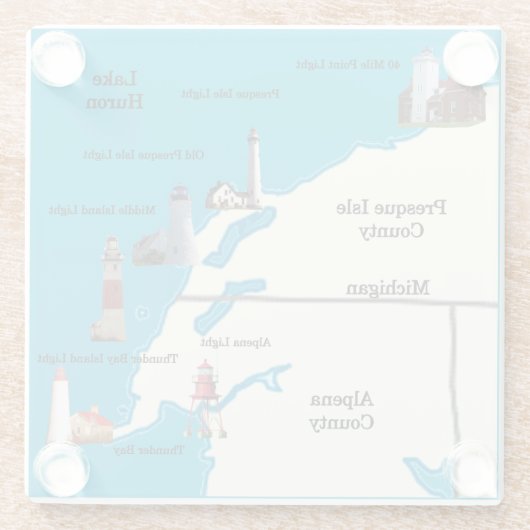 Northeastern Michigan Lighthouses Untersetzer (Rückseite)