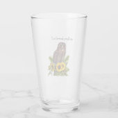Northern Barred Owl mit Sonnenblumen Pint Glass Cu Glas (Rückseite)