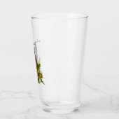 Northern Barred Owl mit Sonnenblumen Pint Glass Cu Glas (Links)