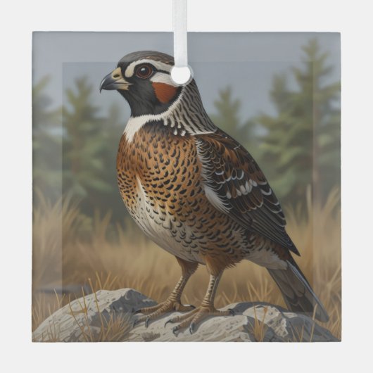Northern Bobwhite Ornament Aus Glas (Vorderseite)