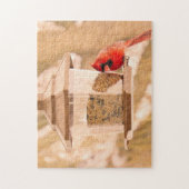 Northern Cardinal and Birdfeeder - Puzzle (Vertikal)