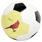 Northern cardinal bird cartoon illustration fußball (Dreiviertel)