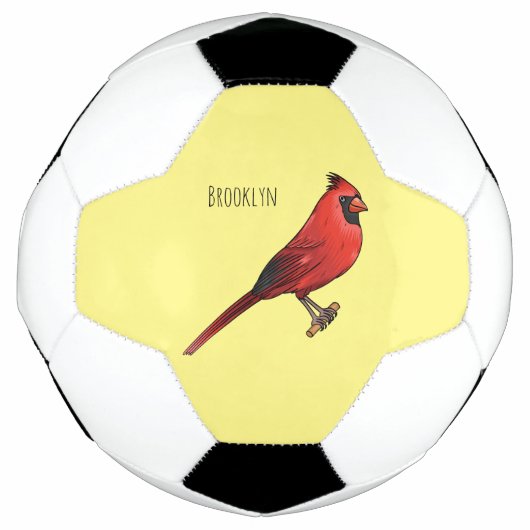 Northern cardinal bird cartoon illustration fußball (Vorderseite)