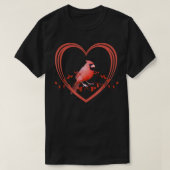 Northern Cardinal Bird in Heart T-Shirt (Design vorne)