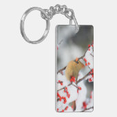 Northern Cardinal female on Common Winterberry Schlüsselanhänger (Vorderseite links)