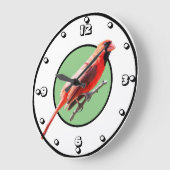 Northern Cardinal Große Wanduhr (Winkel)