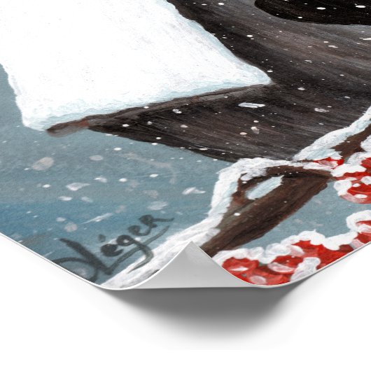 Northern Cardinal Winter Snow Poster (Ecke)