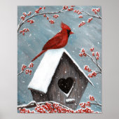 Northern Cardinal Winter Snow Poster (Vorne)