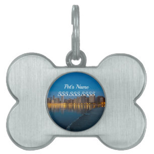 Northern Chicago Cityscape Pet ID Tag Tiermarke