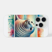 Northern Elephant Seal 260824AREF124 - Watercolor iPhone Hülle (Rückseite (Horizontal))