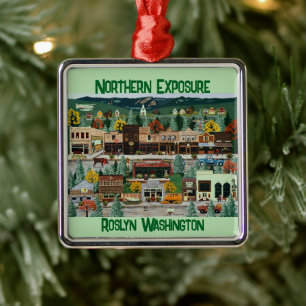 "Northern Exposure" ~ Roslyn, Washington Ornament Aus Metall