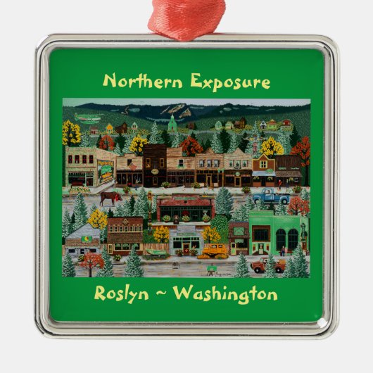 "Northern Exposure" ~ Roslyn, Washington Ornament Aus Metall (Vorne)