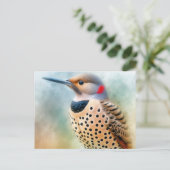 Northern Flicker Bird Art Postkarte (Stehend Vorderseite)